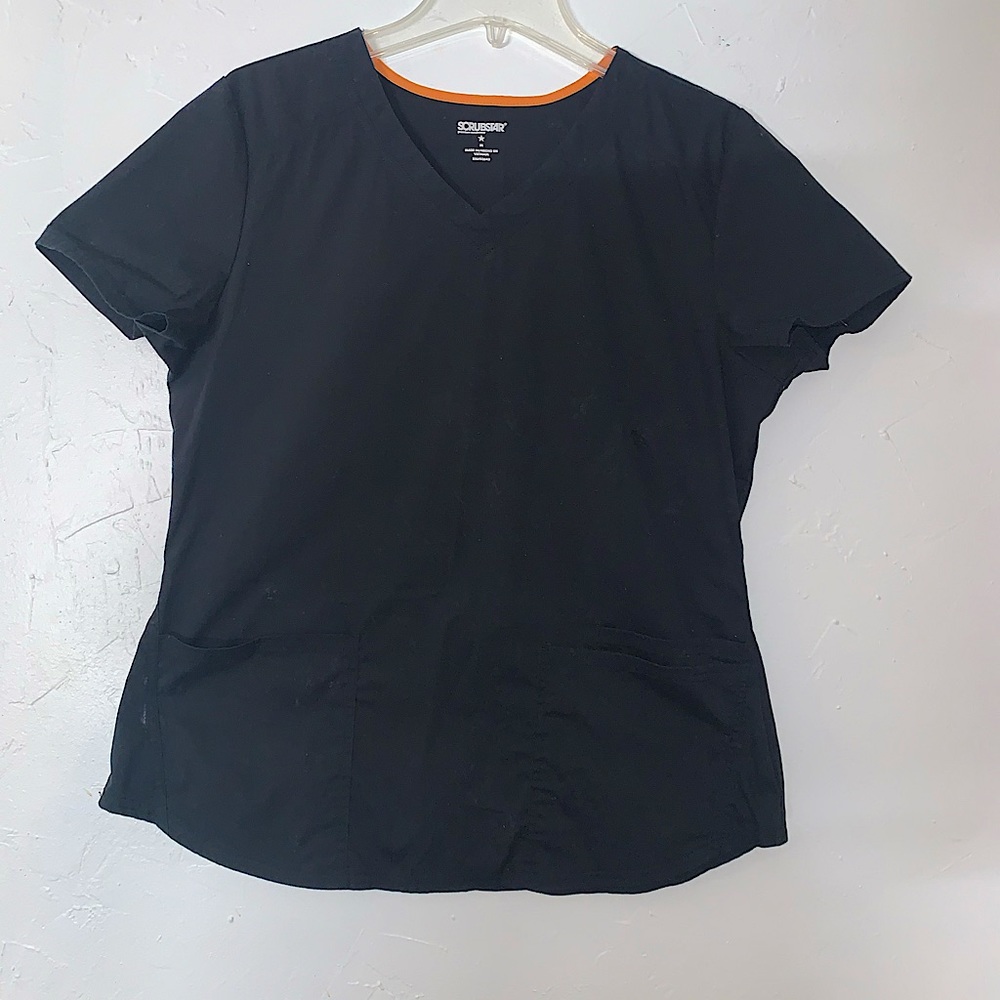 Two Scrub top/shirt Scrubstar Sz M black